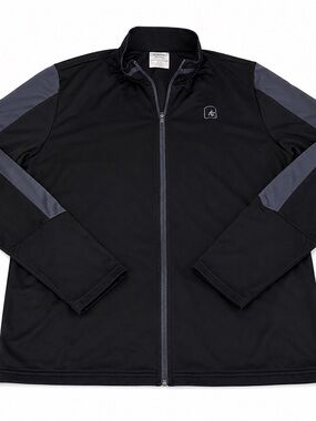 Men's Black Full-Zip Performance Jacket with Gray Accents AND1 2XL